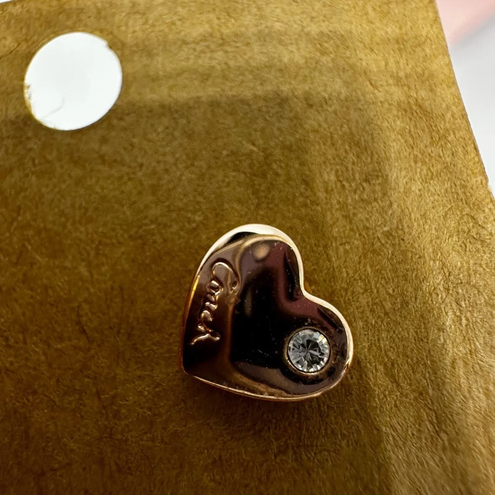 Coach Rose Gold tone Heart Stud Earrings with Crystal🩷 - Picture 4 of 5